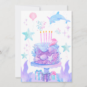 little Mermaid Under the Sea Birthday Invitation
