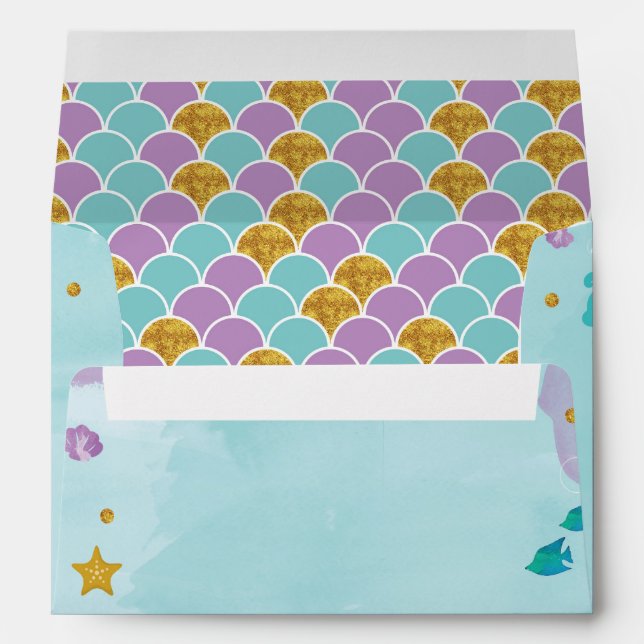 Little Mermaid Under the Sea Invitation Envelope (Back (Bottom))