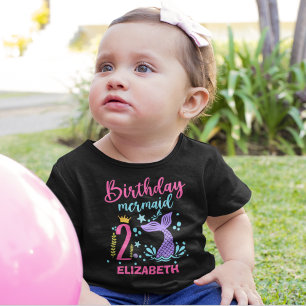 Little Mermaid's 2nd Birthday Girl Baby T-Shirt
