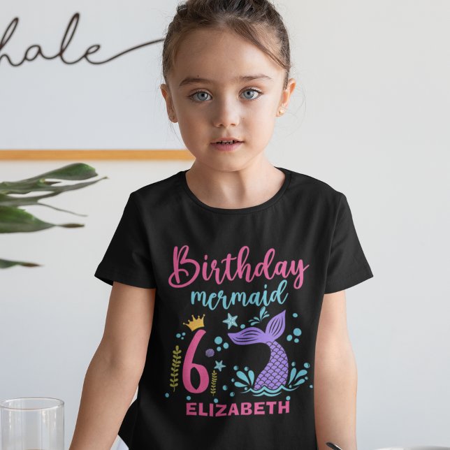 Little Mermaid's 6th Birthday Girl T-Shirt (Creator Uploaded)