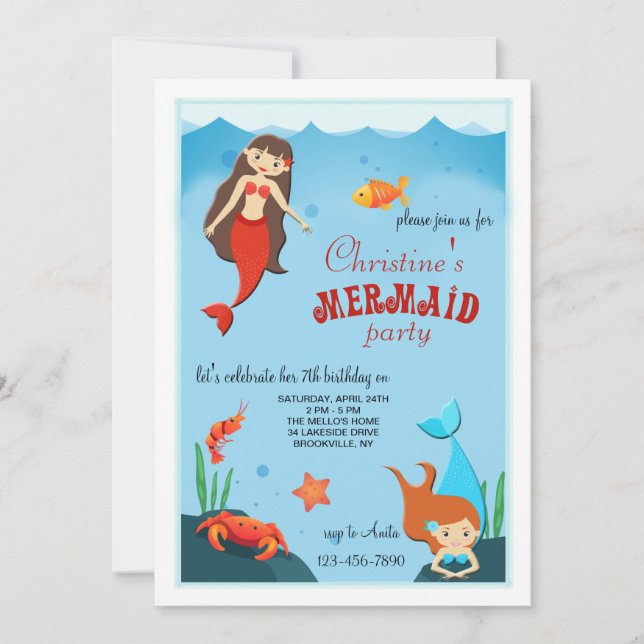 Little Mermaids Invitation (Front)