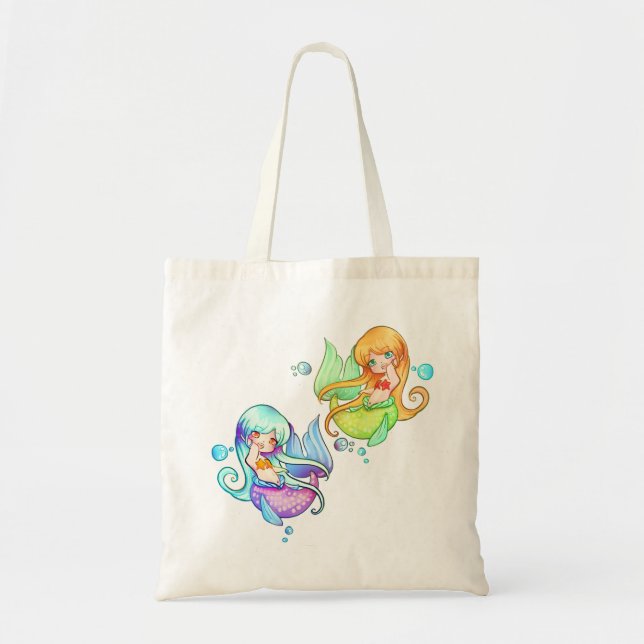 Little Mermaids Moonlight and Sunset Tote Bag (Front)