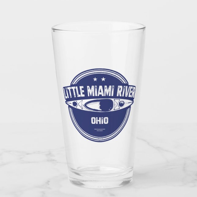 Little Miami River Ohio Kayaking Glass (Front)