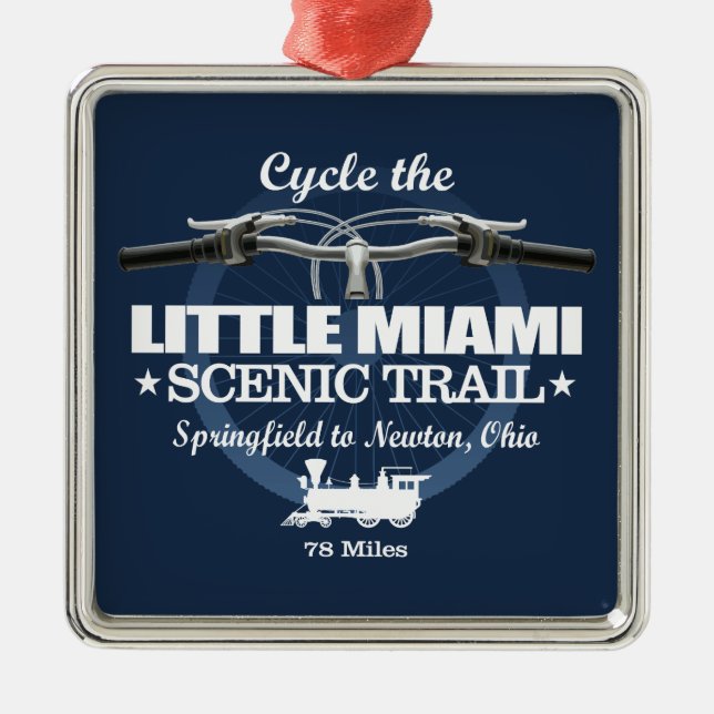 Little Miami Scenic Trail (H2) Metal Tree Decoration (Front)
