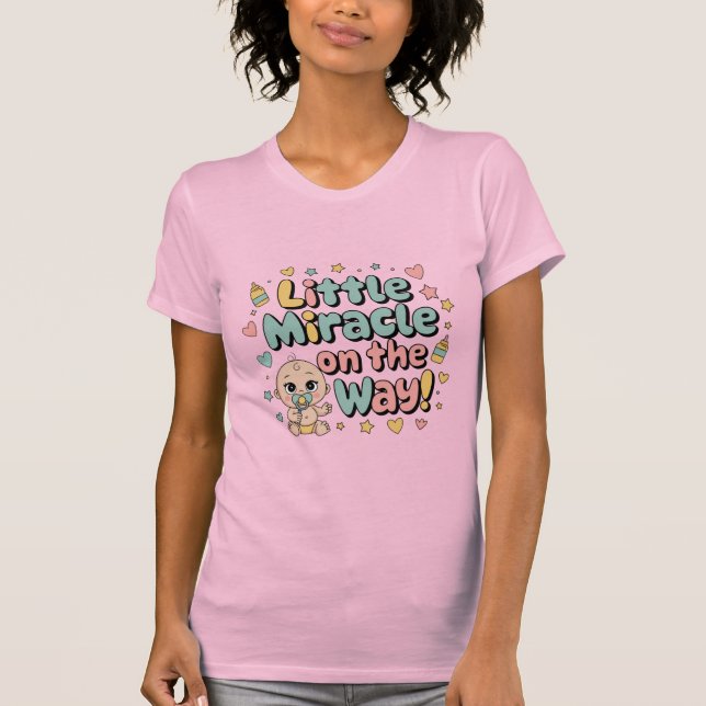 Little Miracle on the Way - Pregnancy Design T-Shirt (Front)