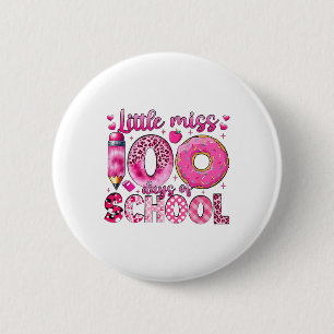 Little Miss 100 Days Of School Girls 100th Day Of  6 Cm Round Badge