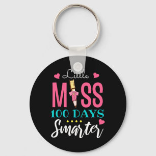 Little Miss 100 Days Smarter 100th Day Of School K Key Ring