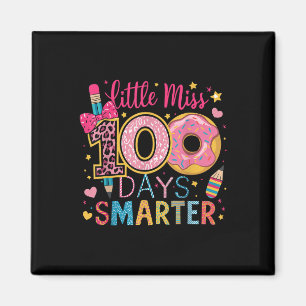 Little Miss 100 Days Smarter Funny 100th Day Of Sc Magnet