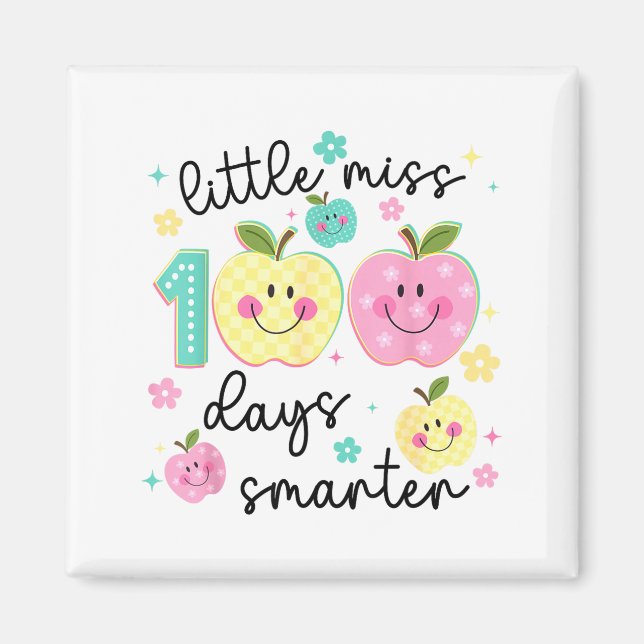 Little Miss 100 Days Smarter Kids Girls 100th Day  Magnet (Front)