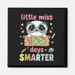 Little Miss 100 Days Smarter Panda Kawaii Pastel Magnet