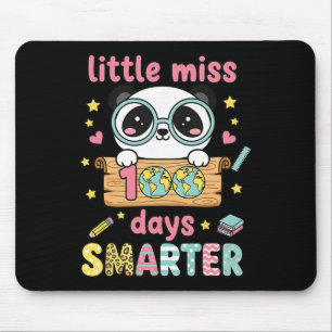 Little Miss 100 Days Smarter Panda Kawaii Pastel Mouse Pad