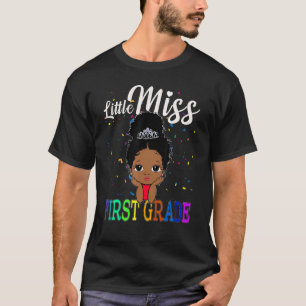 Little Miss 1st Grade Back To School Cute Melanin T-Shirt