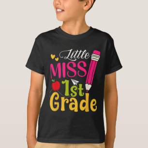Little Miss 1st Grade Cute Back To School Hello Fi T-Shirt