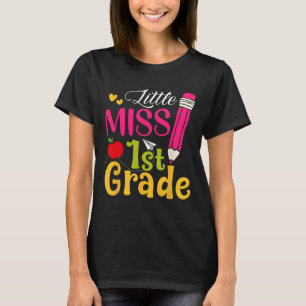 Little Miss 1st Grade Cute Back To School Hello Fi T-Shirt