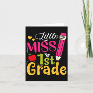 Little Miss 1st Grade Cute Ck To School Hello Firs Card