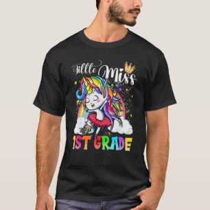 Little Miss 1st Grade Cute Unicorn Girls First Day T-Shirt