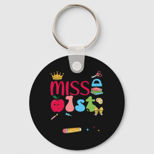 Little Miss 1st Grader First Day Of School First G Key Ring
