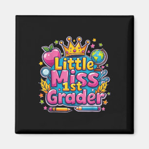 Little Miss 1st Grader - First Day Of School Outfi Magnet