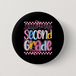 Little Miss 2nd Grade Back To School Girls Kid Coq 6 Cm Round Badge