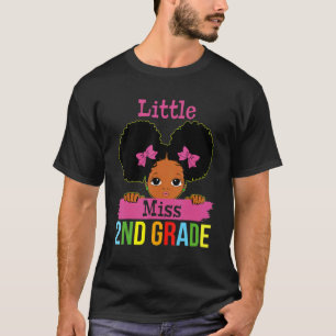 Little Miss 2nd Grade First Day Of School Black Gi T-Shirt