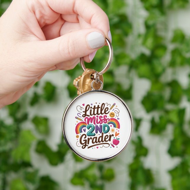 Little Miss 2nd Grade First Day of Second Grade Key Ring (Hand)