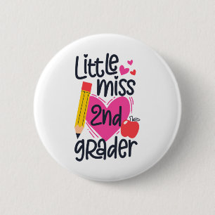 Little Miss 2nd Grader First Day Of Second Grade G 6 Cm Round Badge