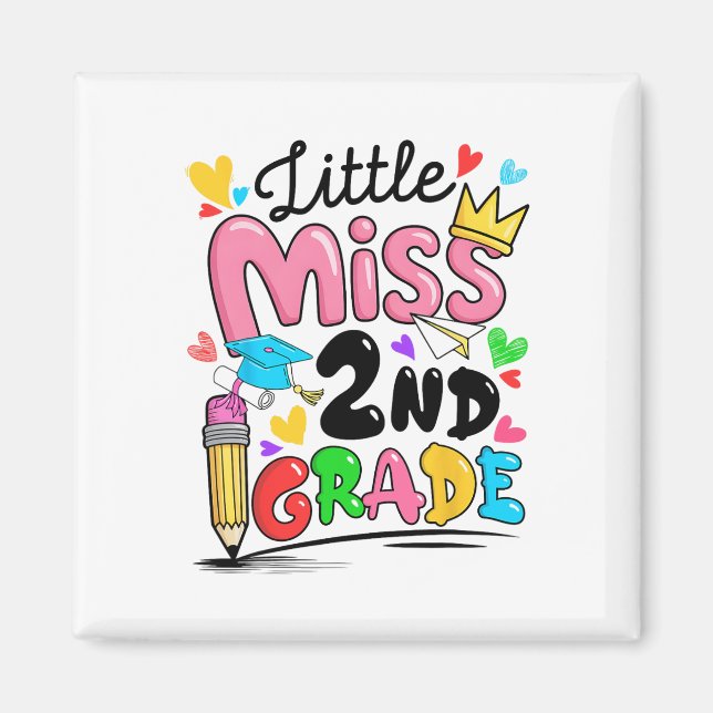 Little Miss 2nd Second Grade Cute Ck To School  Magnet (Front)