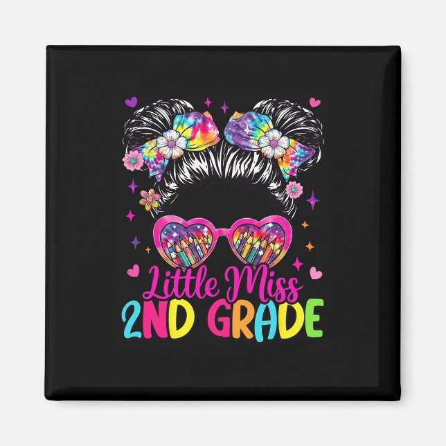 Little Miss 2nd Second Grade Messy Bun First Day O Magnet (Front)