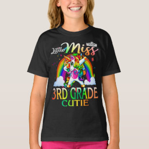 Little Miss 3rd Grade Cutie Unicorn Rainbow  T-Shirt