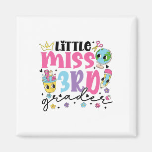 Little Miss 3rd Grader First Day Of School 3rd Gra Magnet