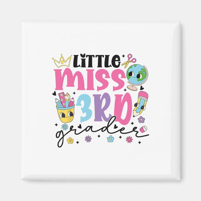 Little Miss 3rd Grader First Day Of School 3rd Gra Magnet (Front)