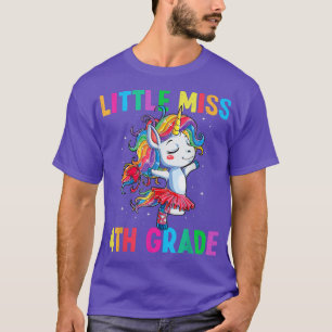 Little Miss 4th Grade First Day Of School Unicorn  T-Shirt