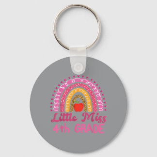Little Miss 4th Grade Rainbow Teacher Kids Back To Key Ring