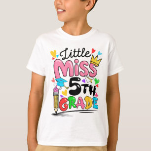 Little Miss 5th Fifth Grade Cute Back To School T-Shirt