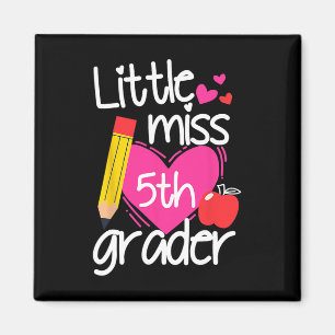 Little Miss 5th Grade First Day Of Hello Fifth Gra Magnet