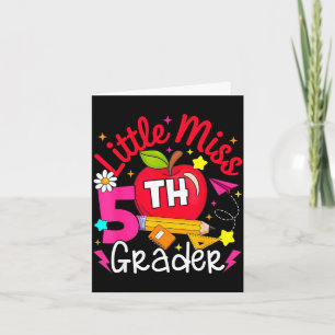 Little miss 5th grader back to school girl student card
