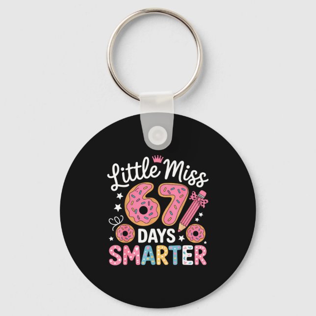Little Miss 67 Days Smarter Kids Girls 67th Day Of Key Ring (Front)