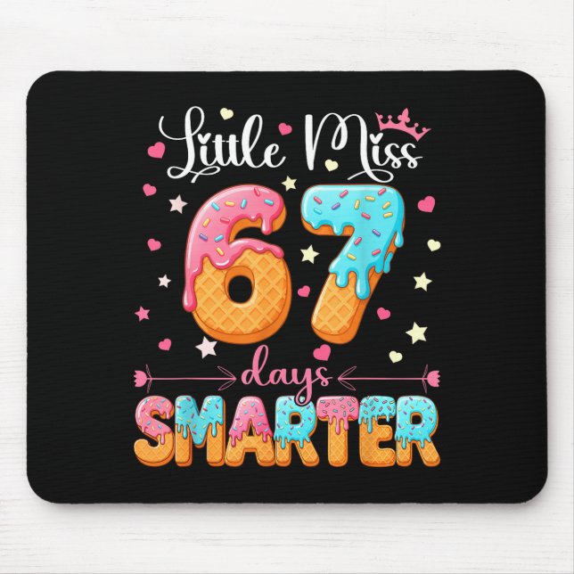 Little Miss 67 Days Smarter Kids Girls 67th Day Of Mouse Pad (Front)