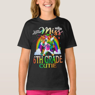 Little Miss 6th Grade Cutie Unicorn Rainbow T-Shirt