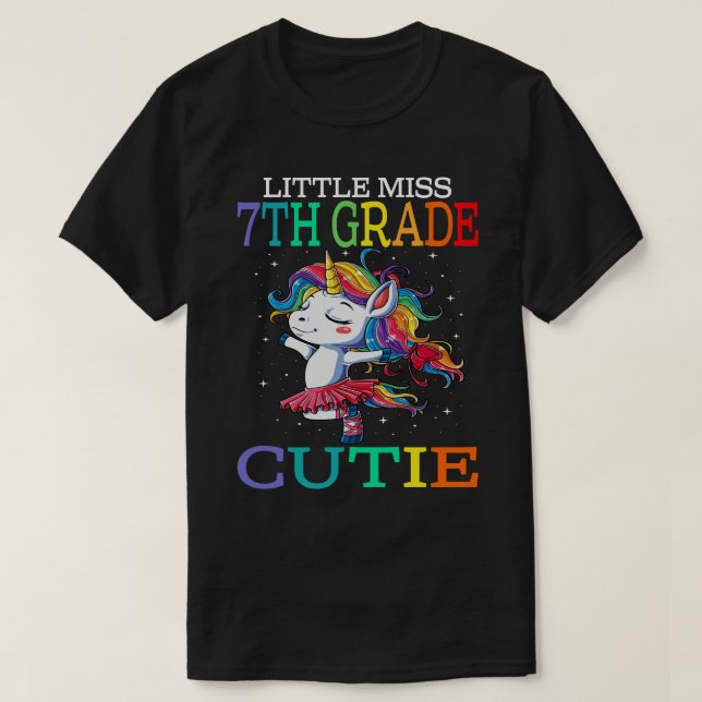 Little miss 7TH GRADE Cutie Back to school Girls G T-Shirt (Design Front)