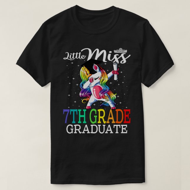 Little Miss 7th Grade Graduate Unicorn ver2 T-Shirt (Design Front)