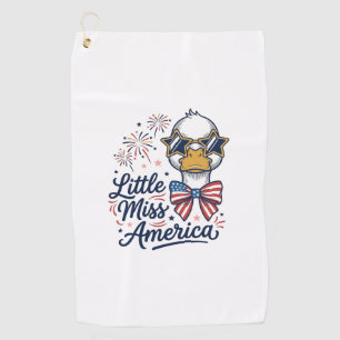 Little Miss America Patriotic Duck Vintage Shirt ( Golf Towel