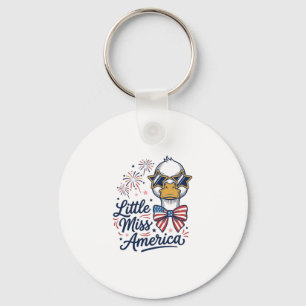 Little Miss America Patriotic Duck Vintage Shirt ( Key Ring