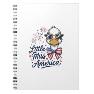 Little Miss America Patriotic Duck Vintage Shirt ( Notebook