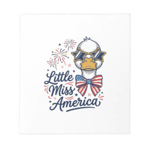 Little Miss America Patriotic Duck Vintage Shirt ( Notepad
