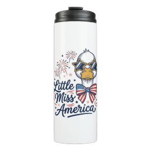 Little Miss America Patriotic Duck Vintage Shirt ( Thermal Tumbler
