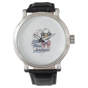 Little Miss America Patriotic Duck Vintage Shirt ( Watch