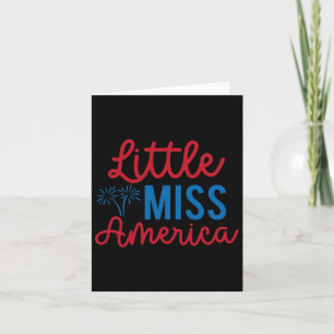 Little Miss America Patriotic Independence Day  Card