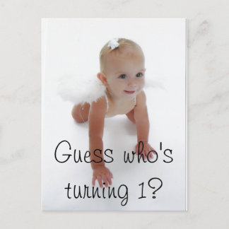 Little Miss Angel, Guess who's turning 1? Invitation Postcard