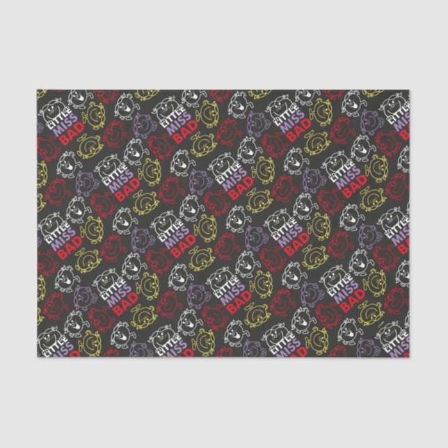 Little Miss Bad | Black, Red & Yellow Pattern Tissue Paper (Front)